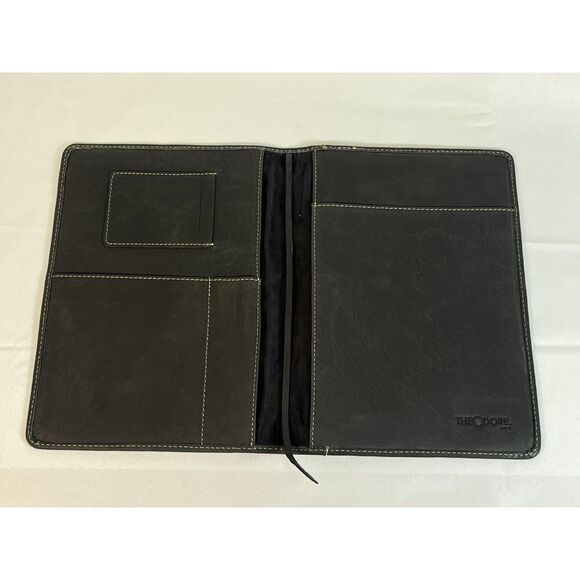Theodore Black Leather Notebook Cover & Dust Cover EUC Distressed Professional - Picture 2 of 8